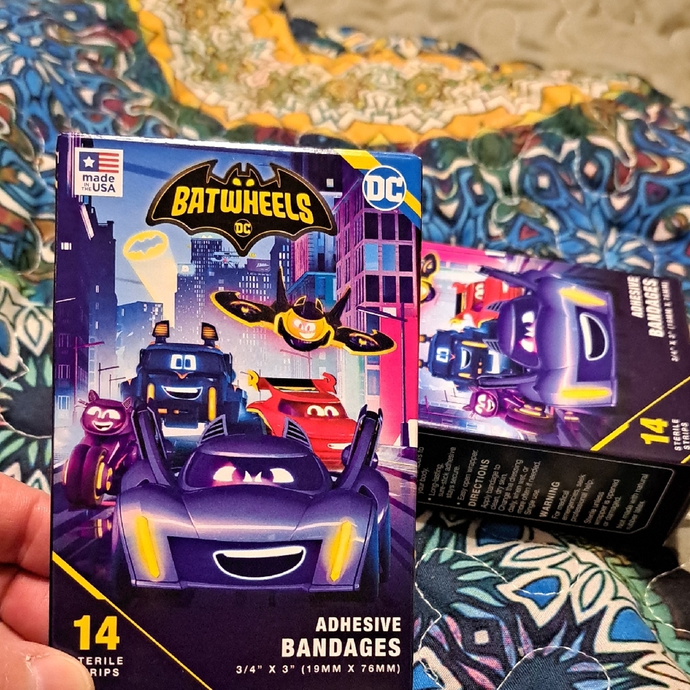 Batwheels DC Adhesive Bandages for Kids - Blue and Yellow